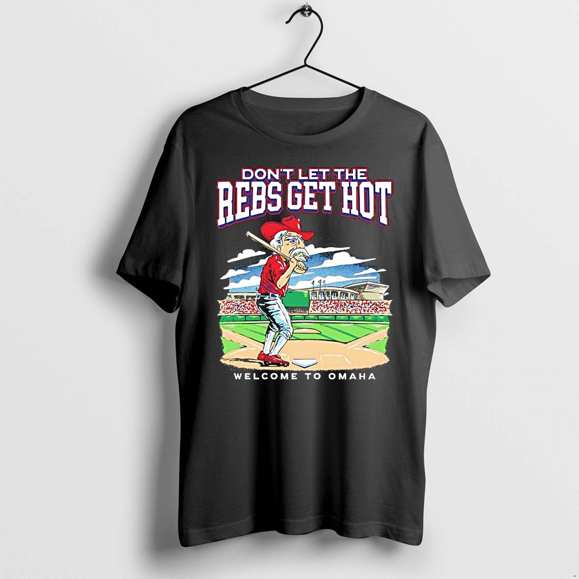 Original Ole Miss Rebels Colonel Reb Omaha College World Series Dont Let The Rebs Get Hot Tshirts