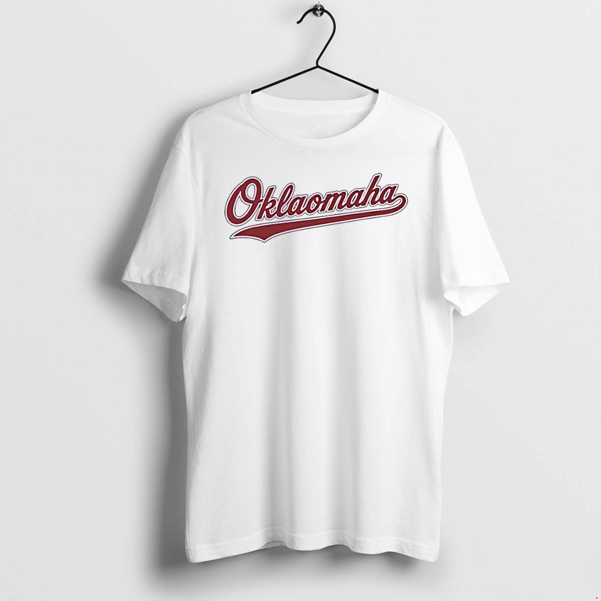 Original Omaha Script Logo Maroon Lettering White Tshirts