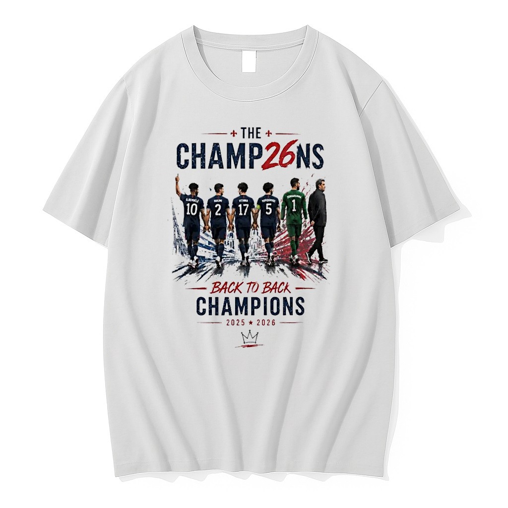 Original Psg Back To Back Champions 2025 2026 The Champ26ns Tshirts