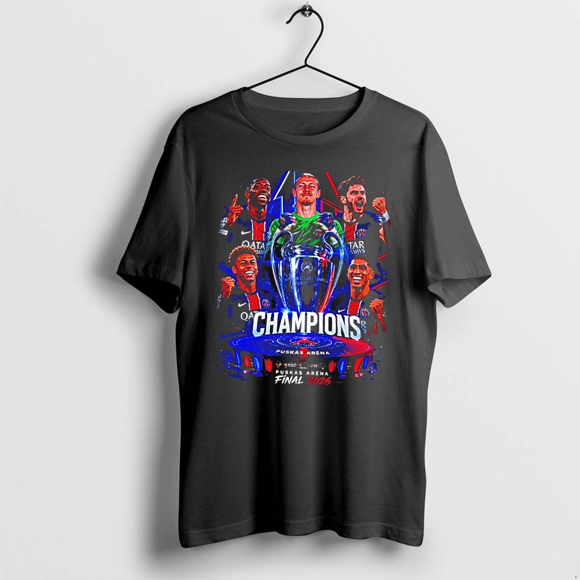 Original Paris Saint Germain Champions Puskas Arena Final 2026 Tee Tshirts