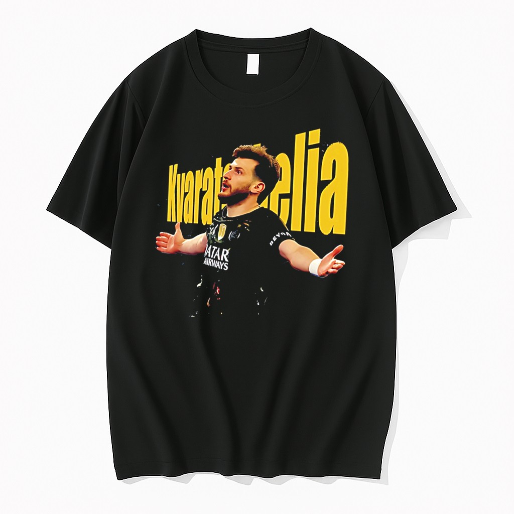 Original Paris Saint Germain Khvicha Kvaratskhelia Portrait Tee Tshirts