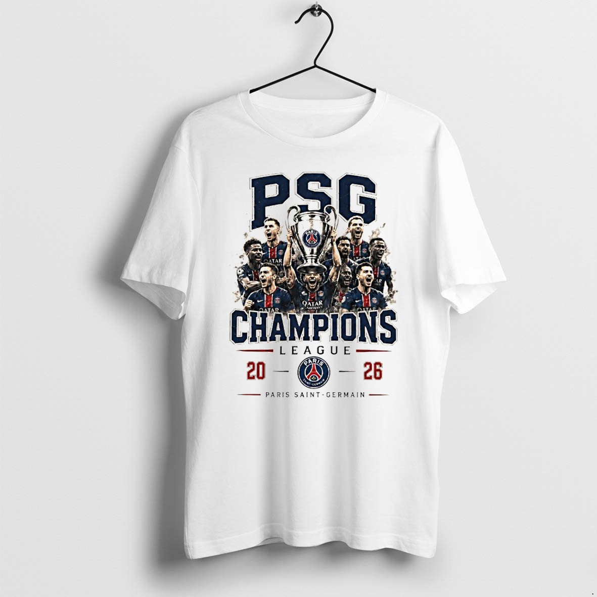 Original Paris Saint Germain Ucl Champions Football Psg Trophy Tshirts