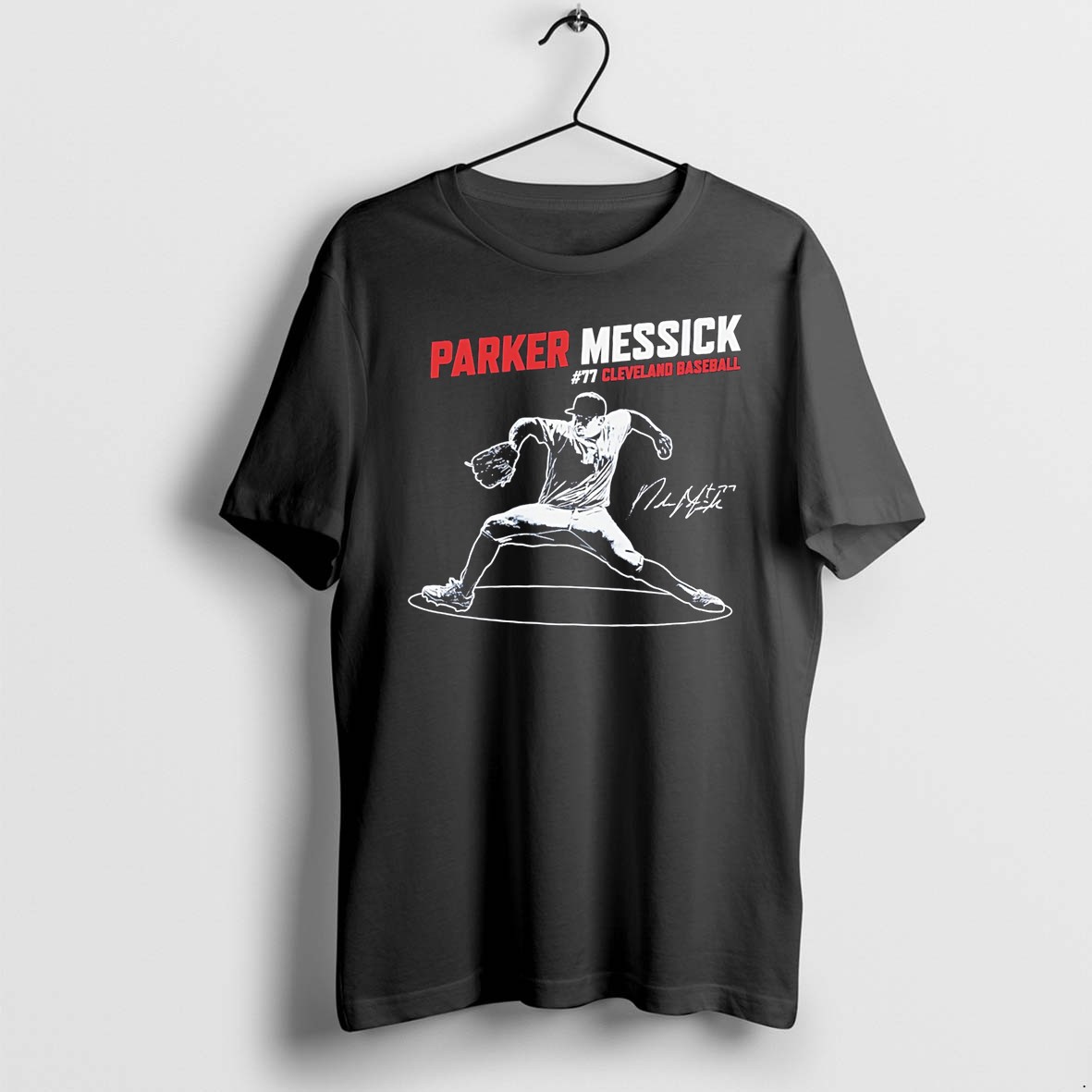 Original Parker Messick Cleveland Guardians Signature Vintage Tee Tshirts