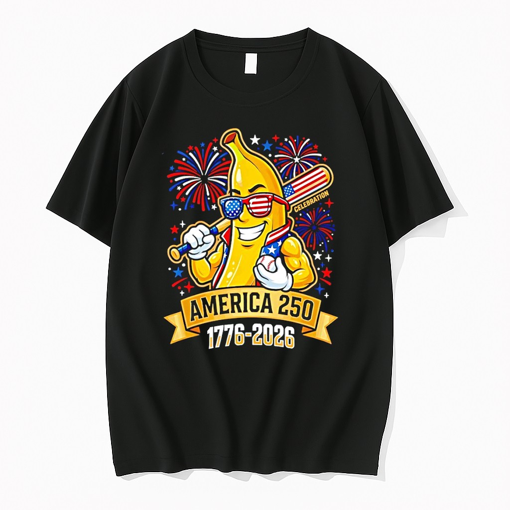 Original Patriotic Banana Baseball America 250th Anniversary 1776 2026 Tshirts