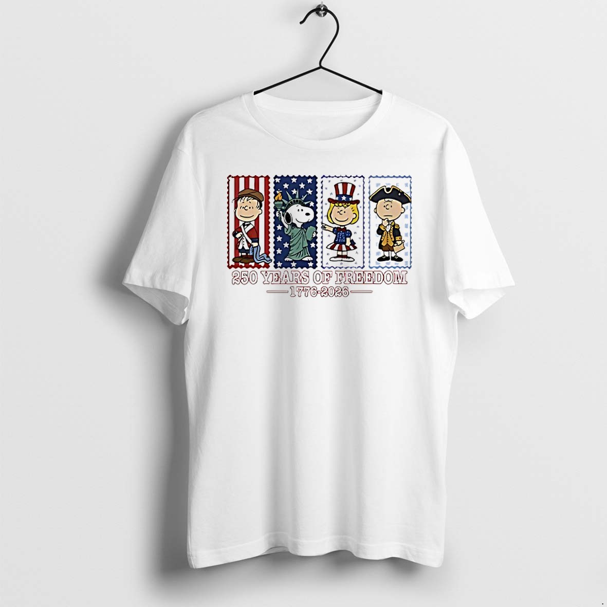 Original Peanuts America 250 Years Of Freedom 1776 2026 Anniversary Tshirts