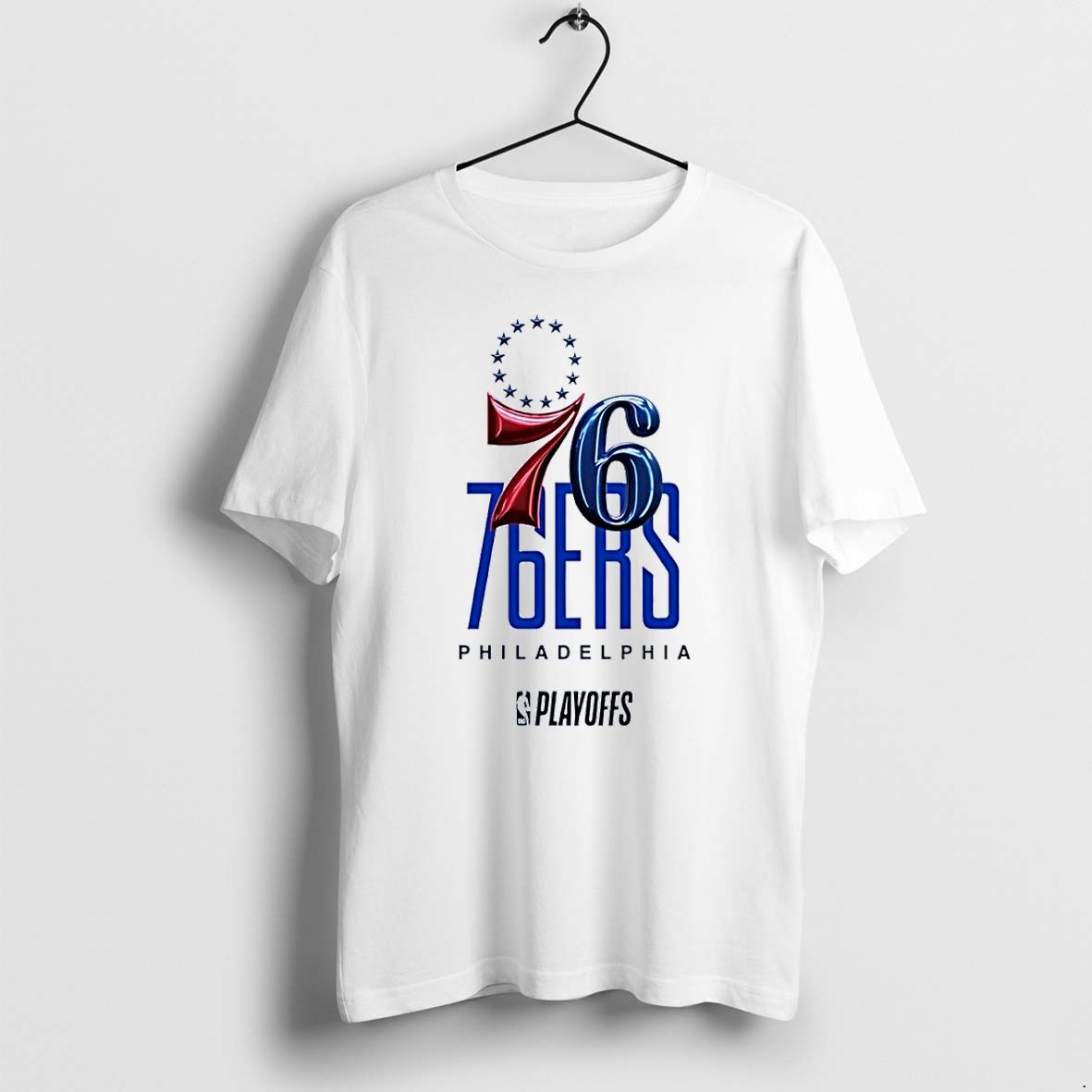 Original Philadelphia 76ers Nba Playoffs Team Logo White White Tshirts