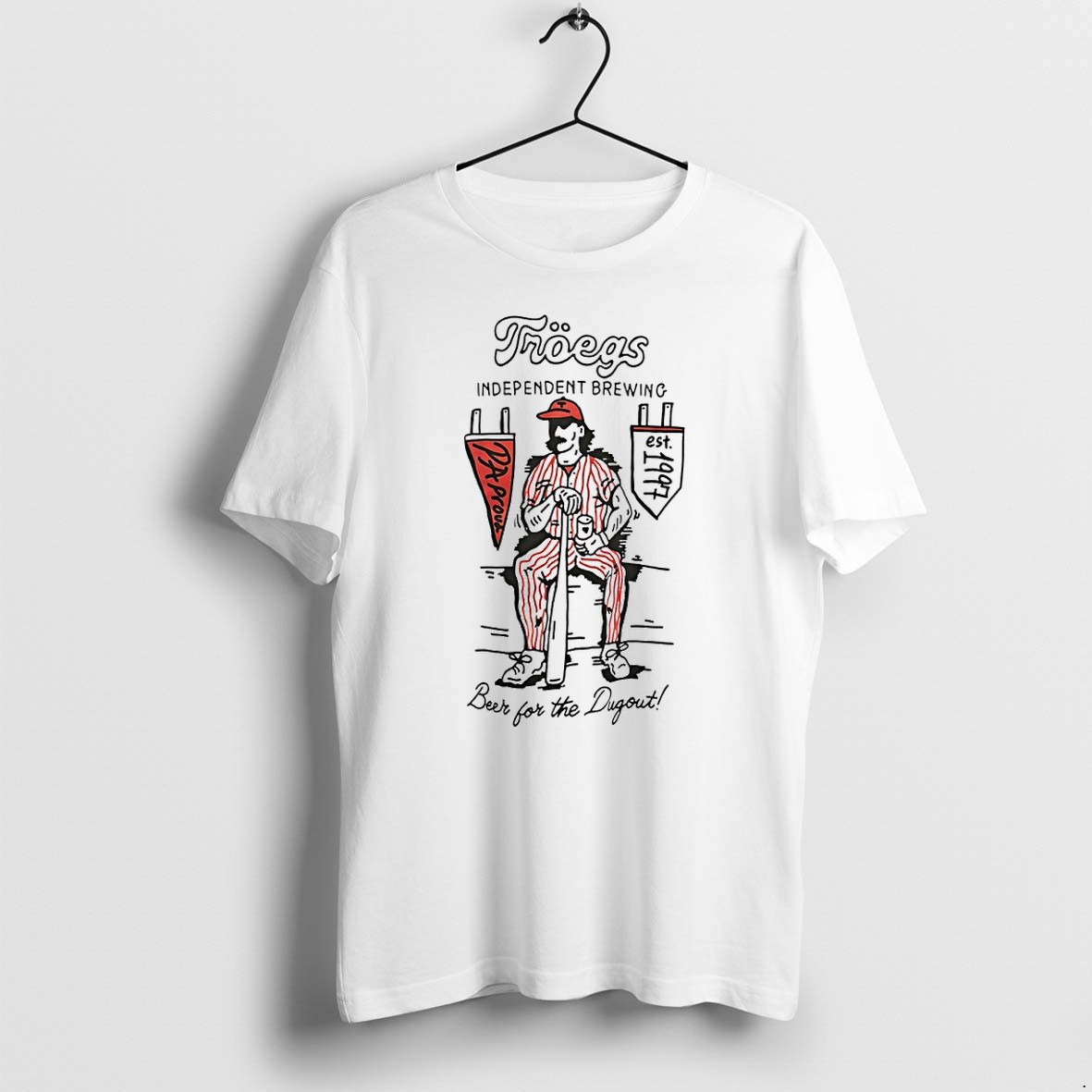 Original Phillies Mr Keystone Troegs Independent Brewing Beer For The Dugout Tshirts