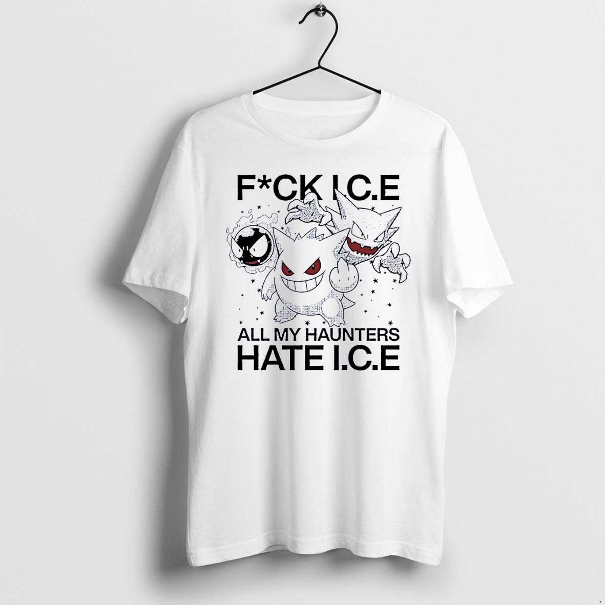 Original Pokemon Gastly Gengar Haunter Hate Ice White Tshirts