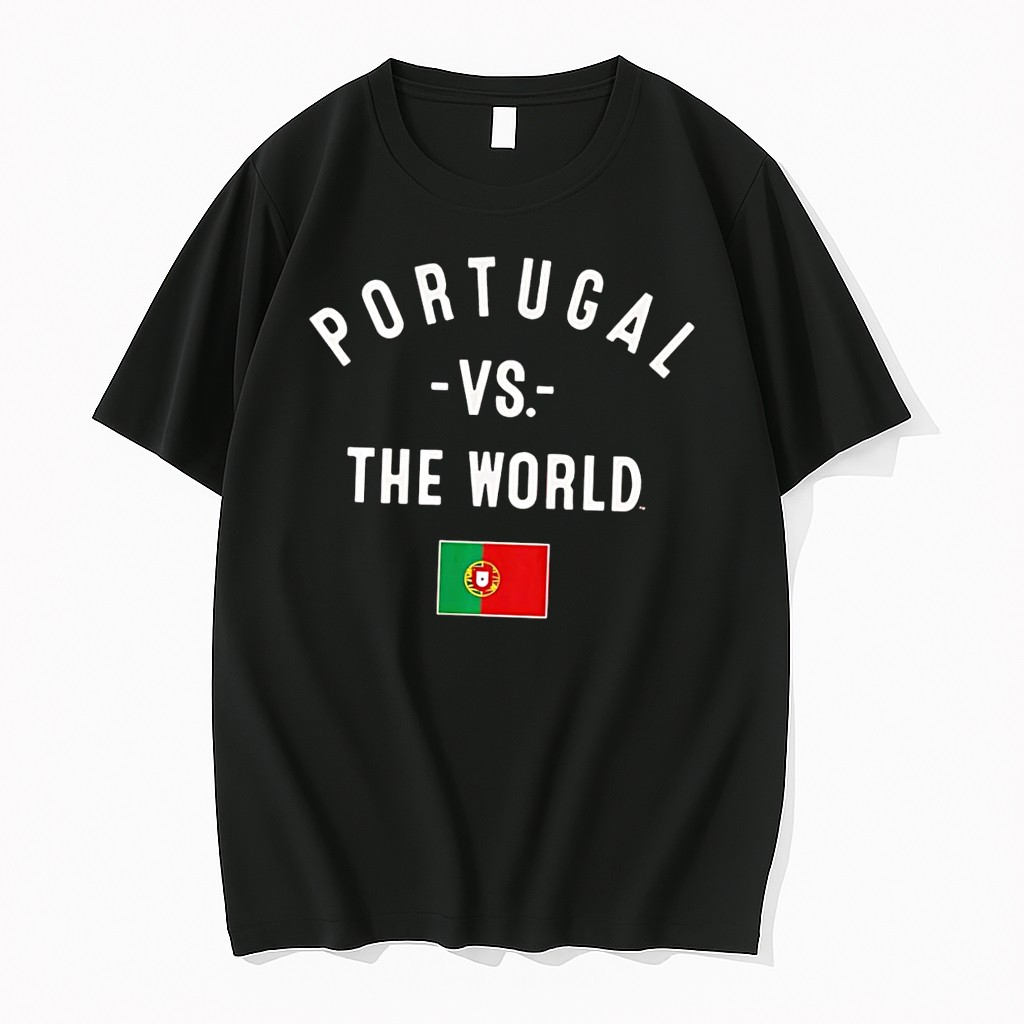 Original Portugal Vs The World Flag Black Tshirts