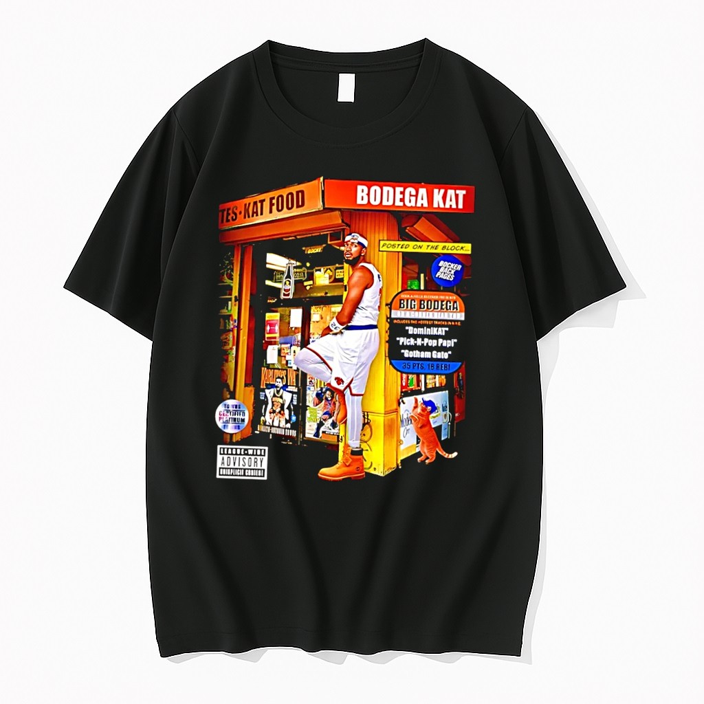 Original Posted On The Block Bodega Kat Big Knicks Black Tshirts
