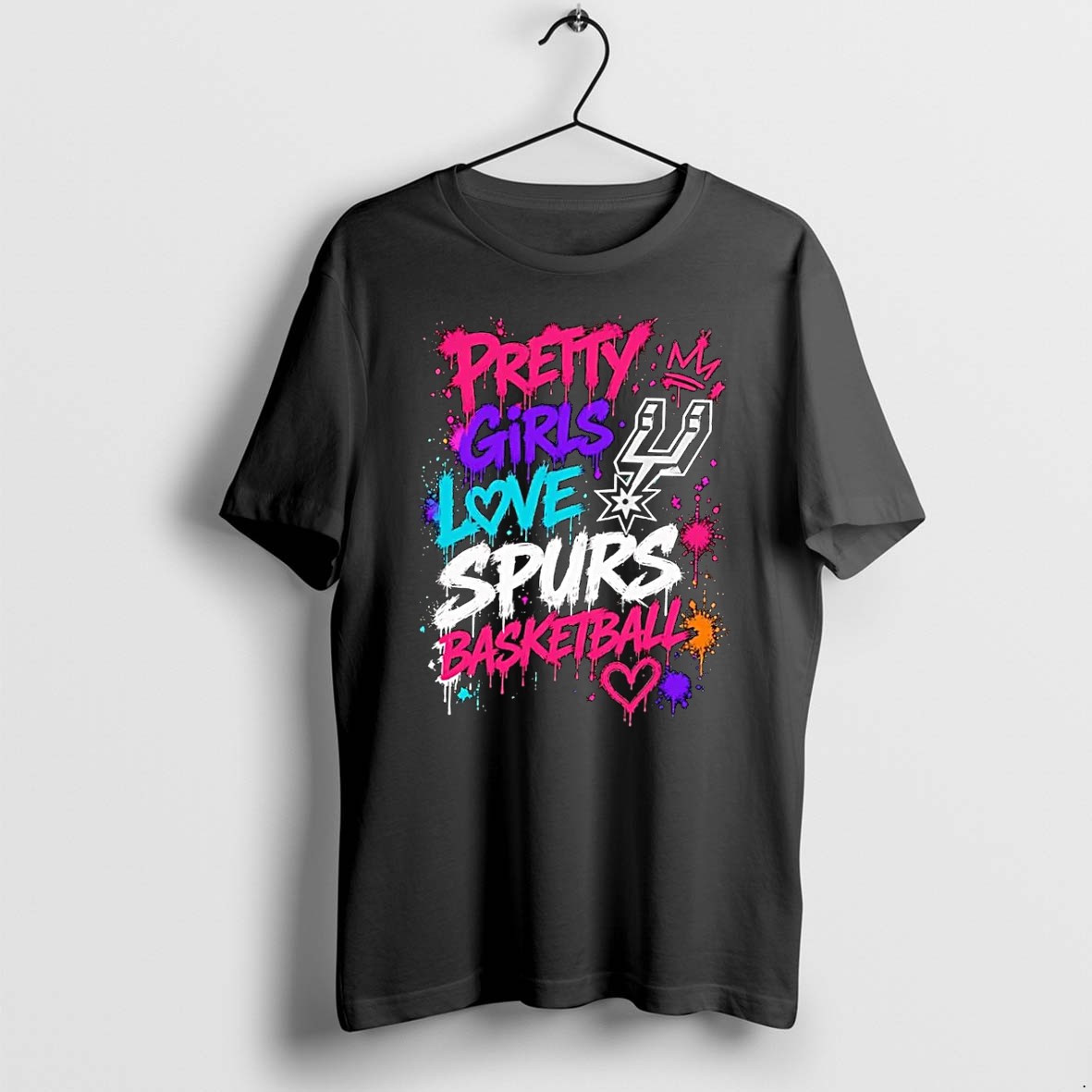 Original Pretty Girls Love Spurs Basketball San Antonio Spurs Black Tshirts