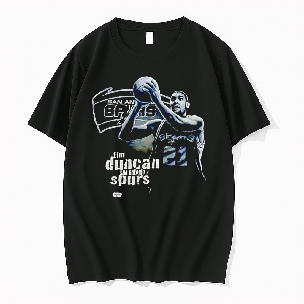 Original Pro Player Tim Duncan San Antonio Spurs Basketball Shooting Nba Black Tshirts