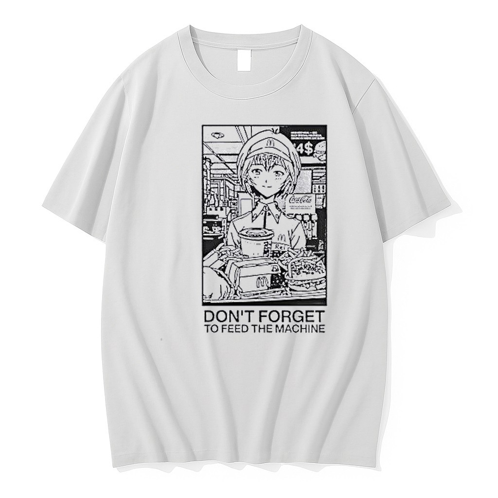 Original Rei Ayanami Neon Genesis Evangelion Mcsheep Meal Dont Forget To Feed The Machine Tshirts