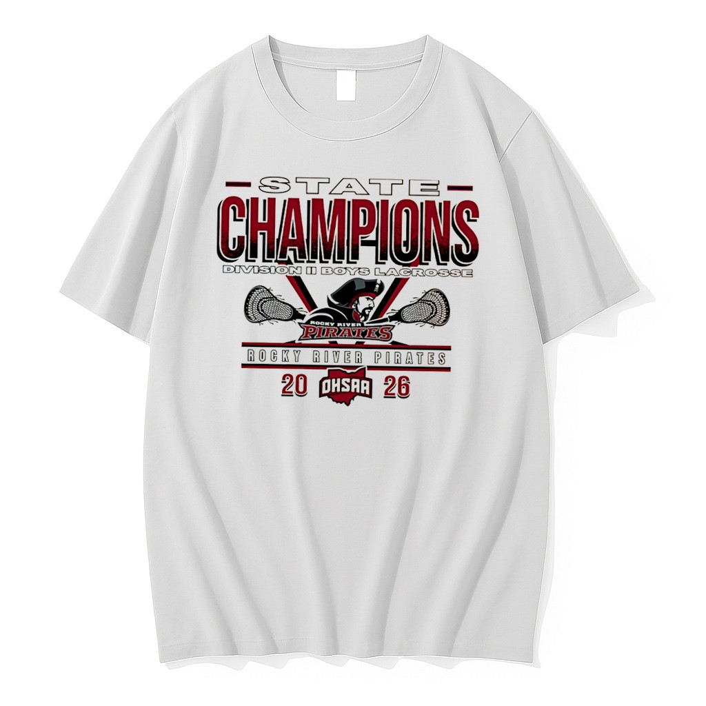 Original Rocky River Pirates 2026 Ohsaa Boys Lacrosse D2 State Champions Tee Tshirts