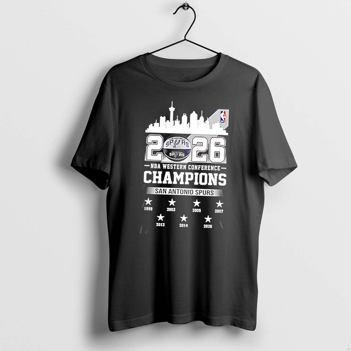 Original San Antonio Spurs 2026 Nba Western Conference Champions 7 Time Skyline Tee Tshirts
