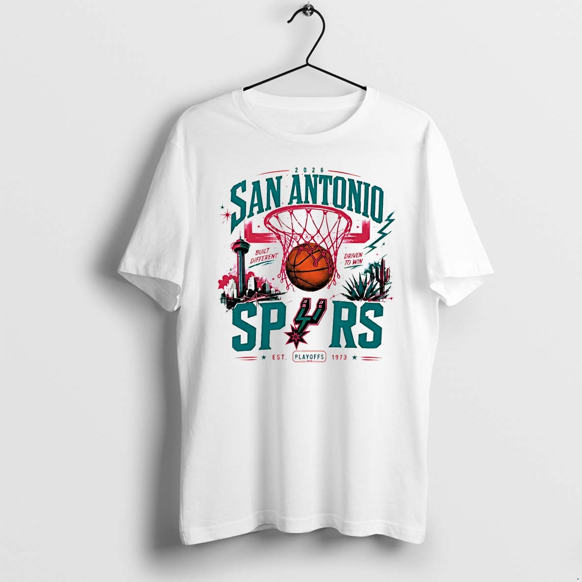 Original San Antonio Spurs Basketball Built Different Driven To Win Nba Basketball 2026 Tshirts