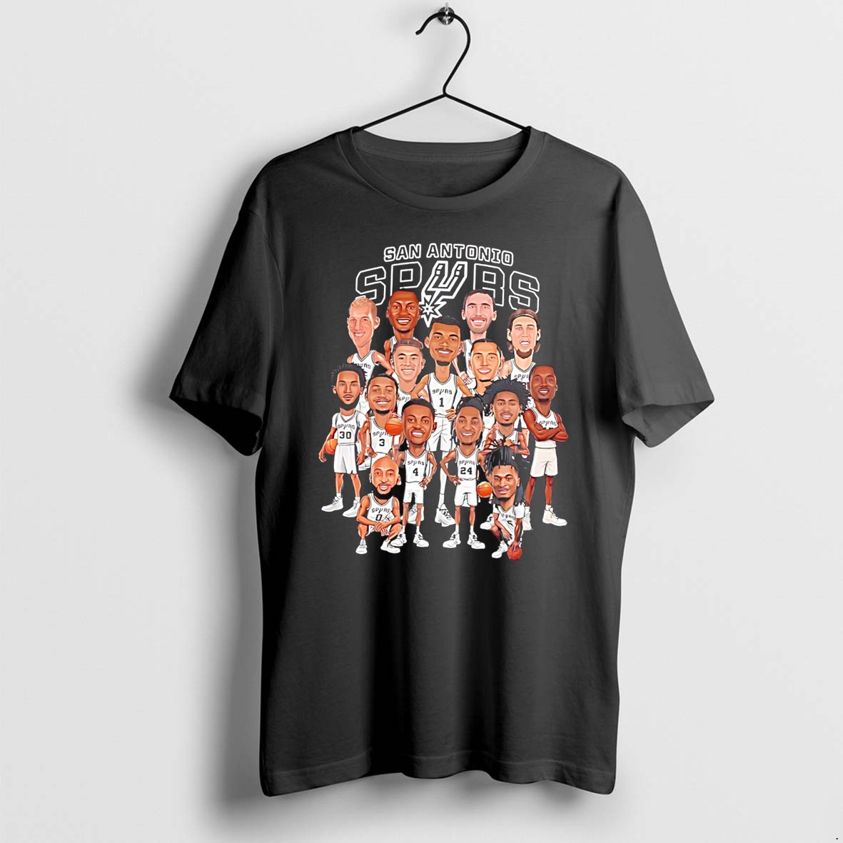 Original San Antonio Spurs Team Members Caricature Tee Tshirts