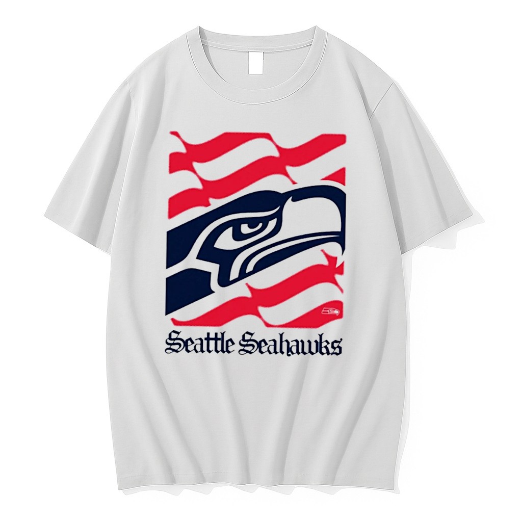 Original Seattle Seahawks American 250th Flag Heritage Wordmark Tee Tshirts