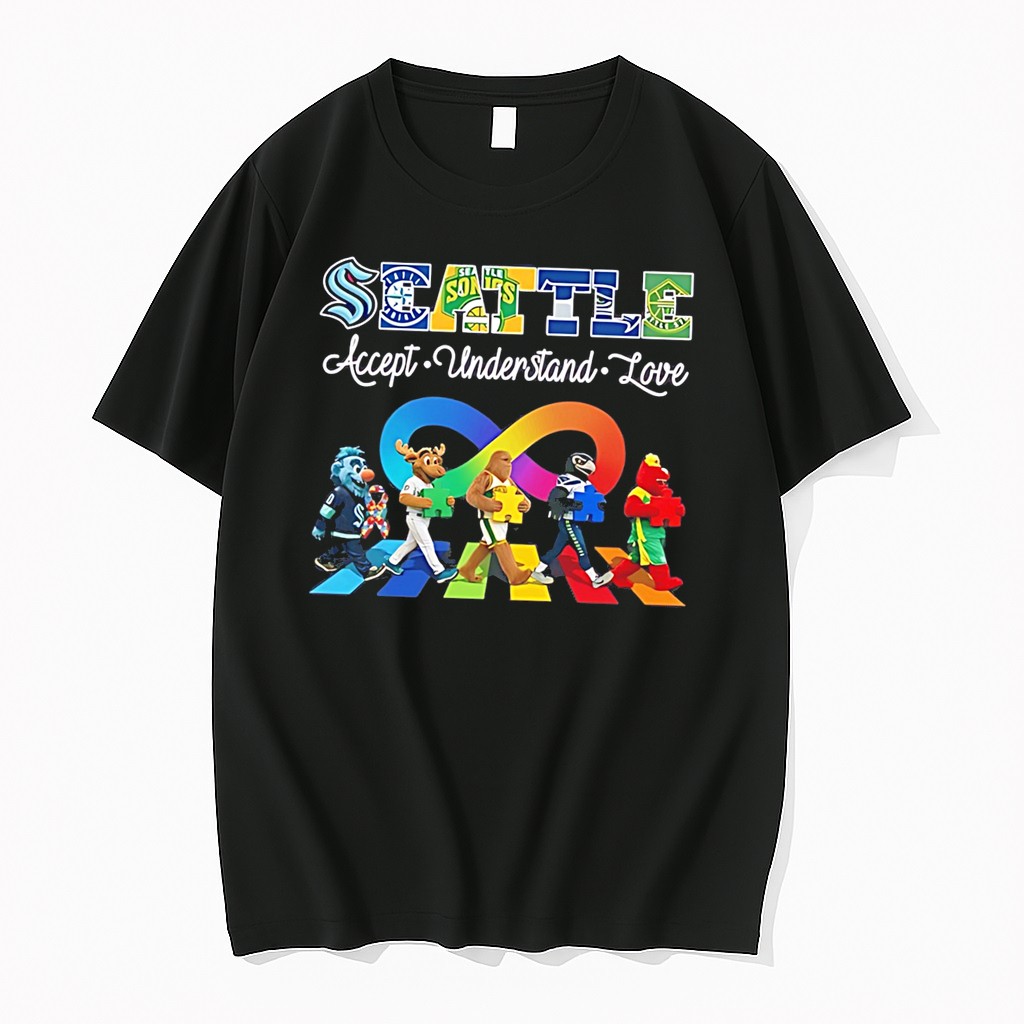 Original Seattle Sports Accept Understand Love Mascot Tee Tshirts