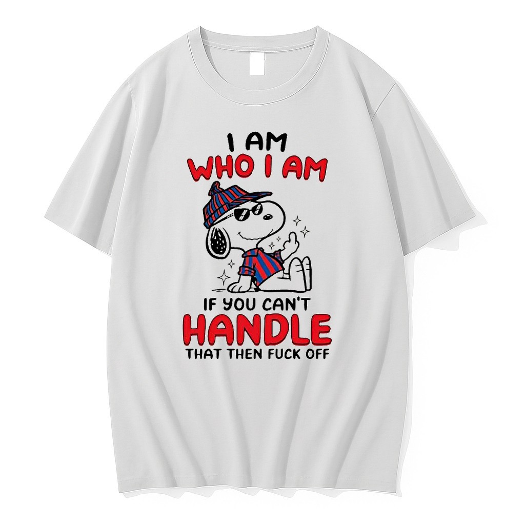 Original Snoopy I Am Who I Am Middle Finger Tshirts