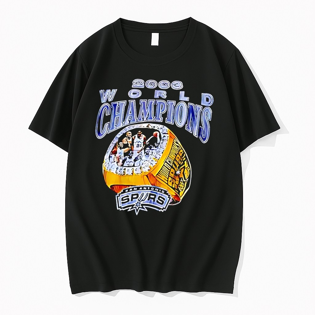Original Spurs 2003 World Champions San Antonio Spurs Black Tshirts