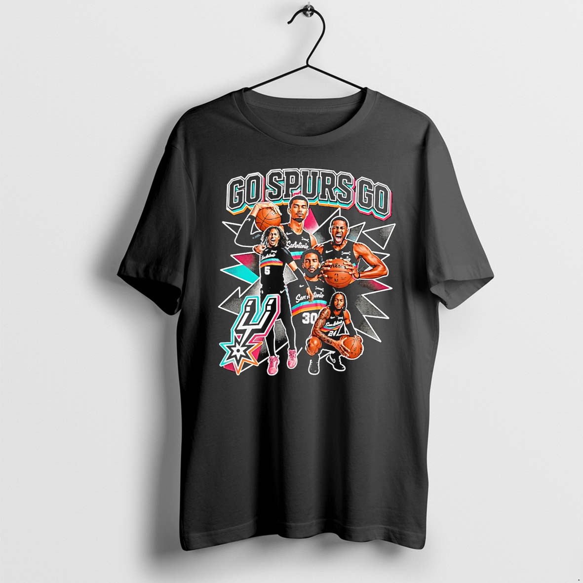 Original Spurs Graphic Fan Gear Go Spurs Go San Antonio Black Tshirts