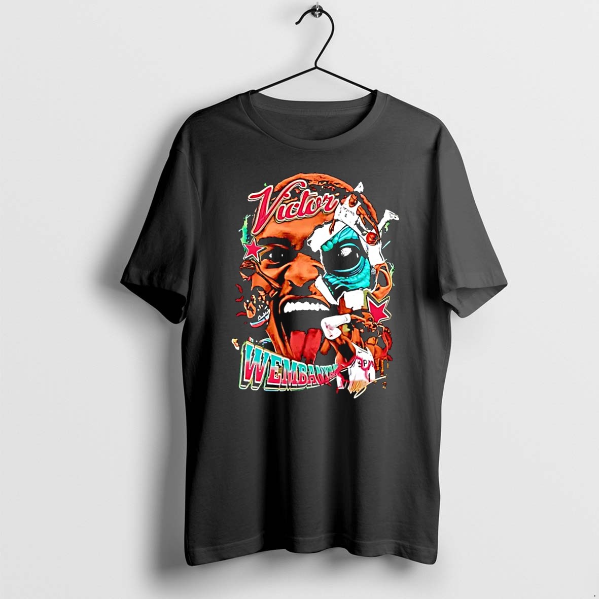 Original Spurs Victor Wembanyama Basketball Player Graphic Black Tshirts