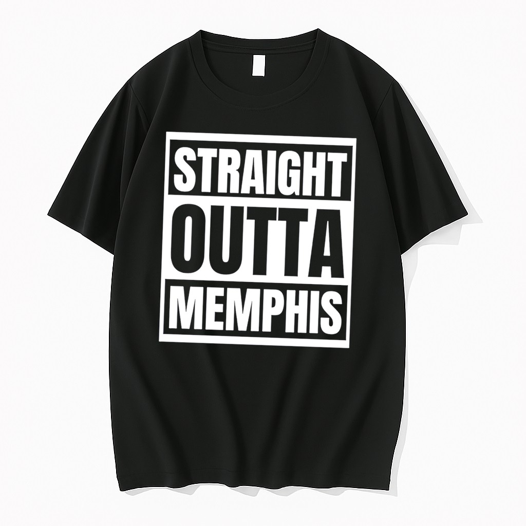 Original Straight Outta Memphis Text Tee Tshirts