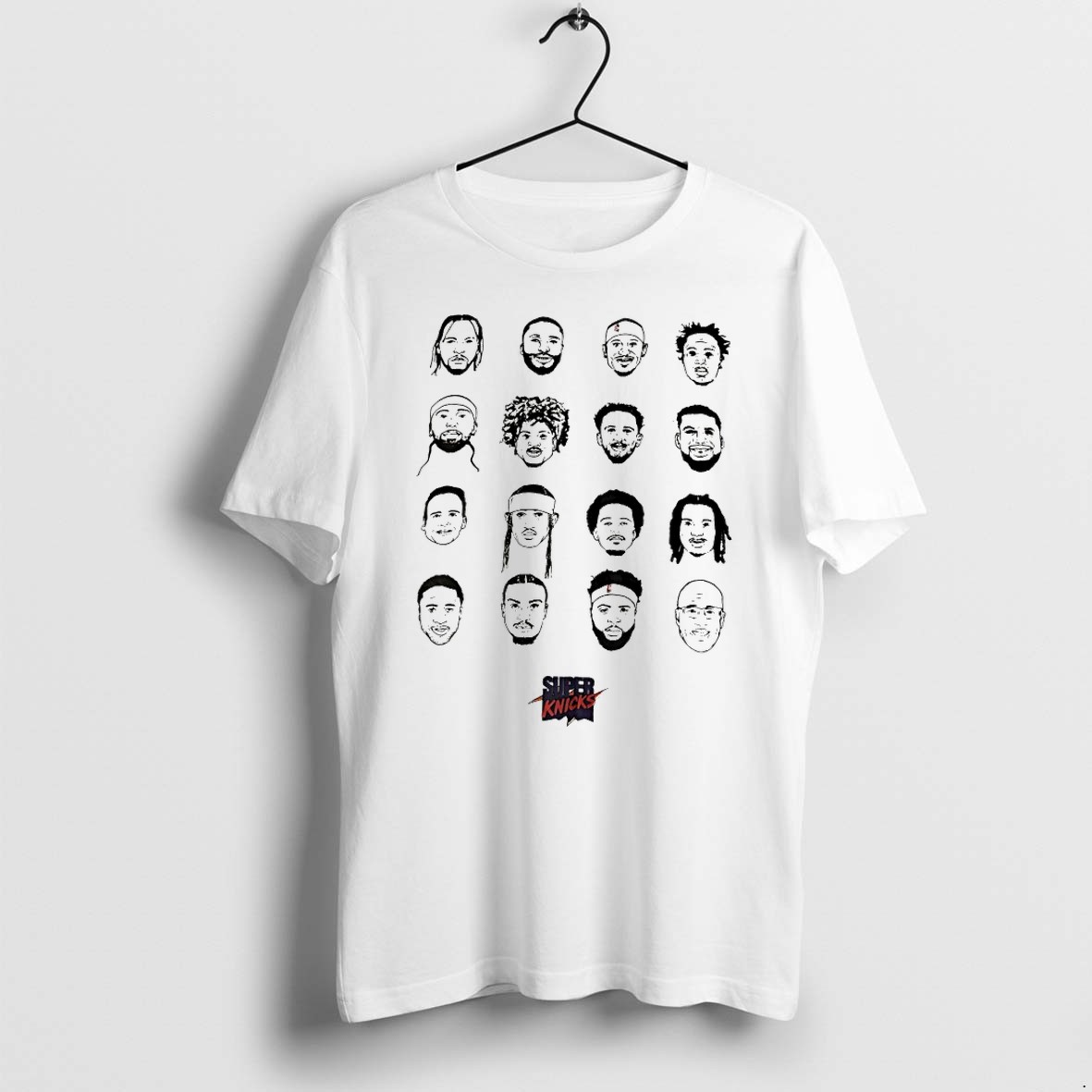 Original Super Knicks Players Big Head Sketch Tshirts