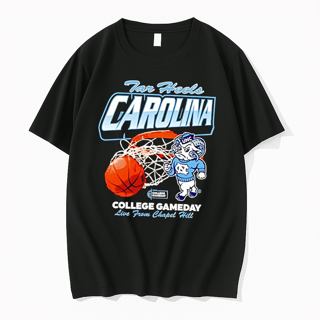 Original Tar Heels Tar Heels Carolina Basketball Rameses Unc College Gameday Chapel Hill Black Tshirts