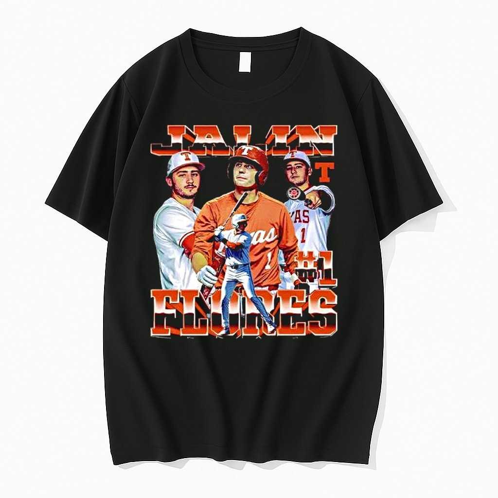 Original Texas Longhorns Ncaa Baseball Jalin Flores Collage Tshirts