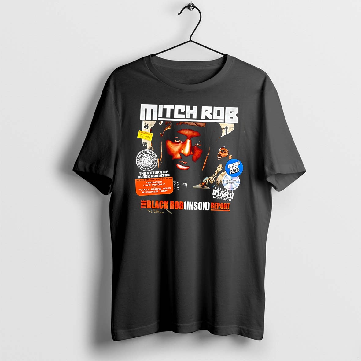 Original The Black Robinson Report Mitch Rob New York Knicks Black Tshirts