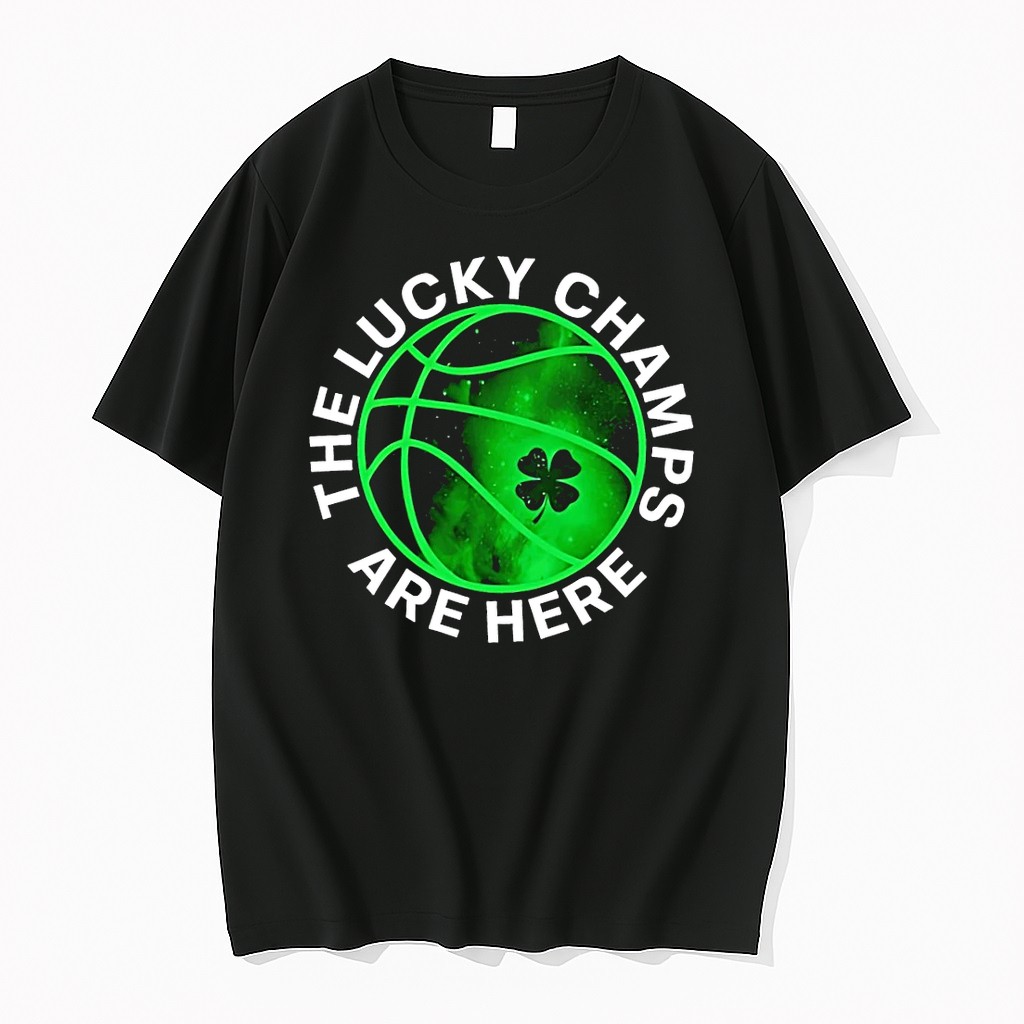 Original The Lucky Champs Are Here Basketball St Patricks Day Black Tshirts