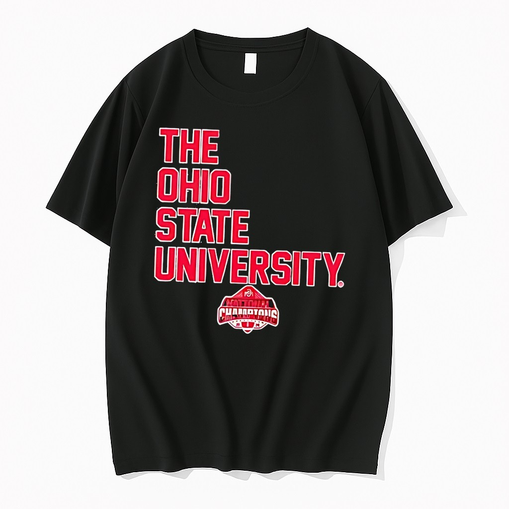 Original The Ohio State Buckeyes University National Champions Black Tshirts