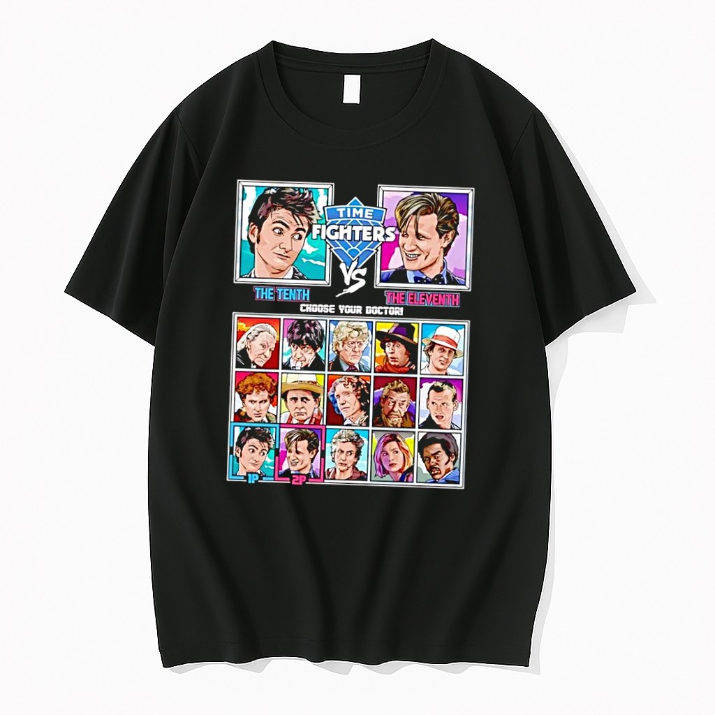 Original Time Fighters Choose Your Doctor Black Tshirts