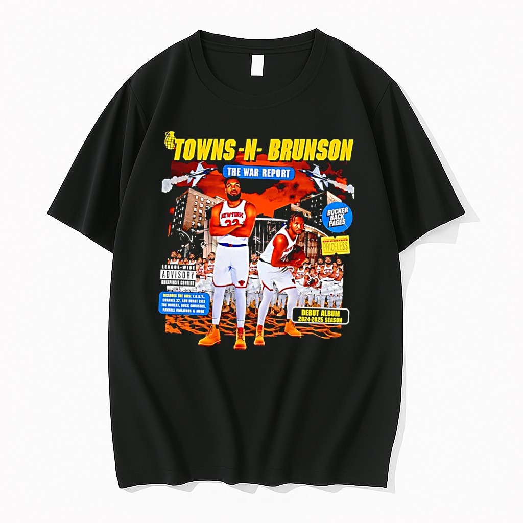 Original Towns N Brunson The War Report Knicks Black Tshirts