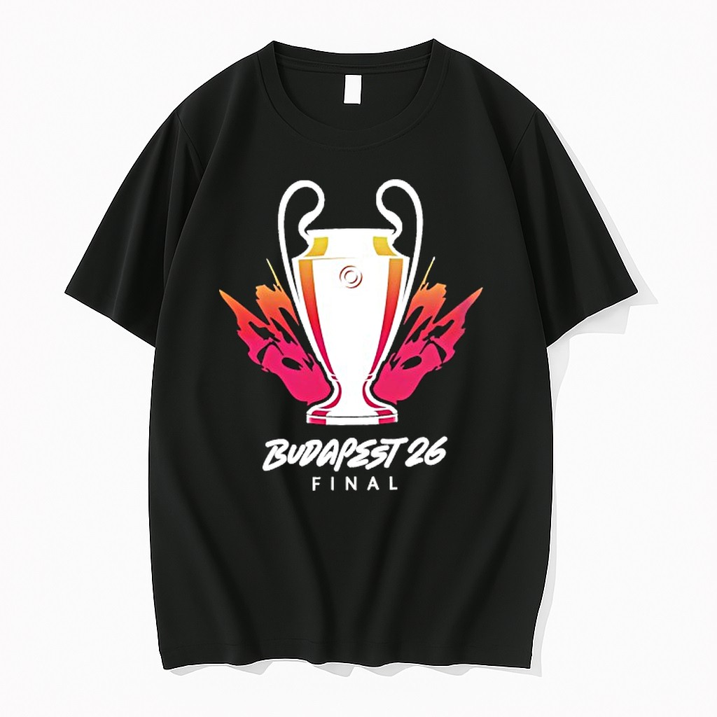 Original Uefa Champions League Budapest 26 Final Trophy Tshirts