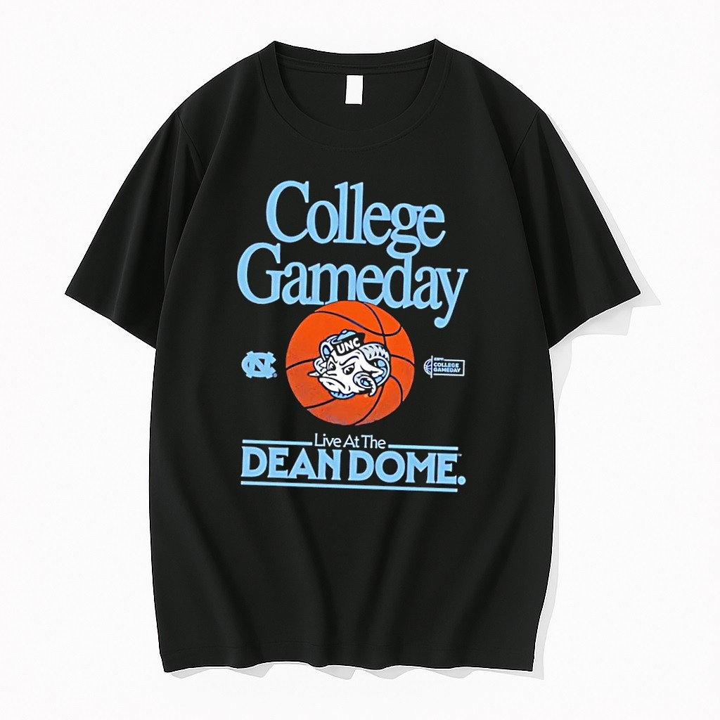 Original Unc College Gameday Live At The Dean Dome Black Tshirts