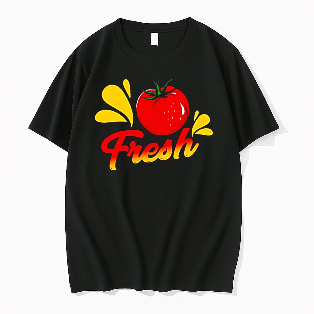 Original Vegetable Tomato Fresh Vegan Black Tshirts