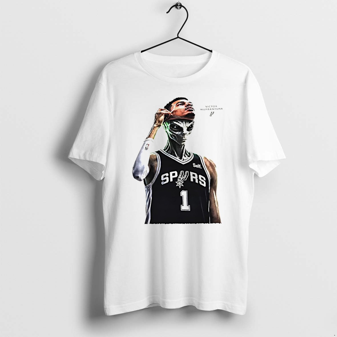 Original Victor Wembanyama 1 Spurs Mvp Alien Mask Tshirts