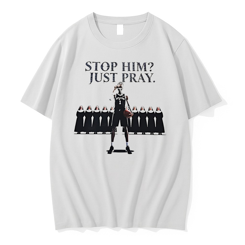 Original Victor Wembanyama Alien Mask Vs Nuns Stop Him Just Pray Tshirts