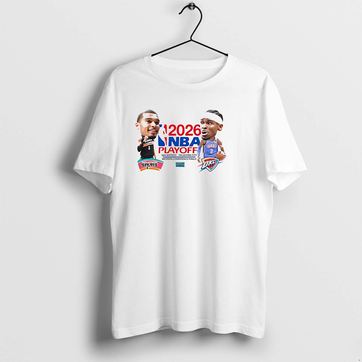 Original Victor Wembanyama San Antonio Spurs Vs Shai Gilgeous Alexander Oklahoma City Thunder 2026 Nba Playoffs Tshirts