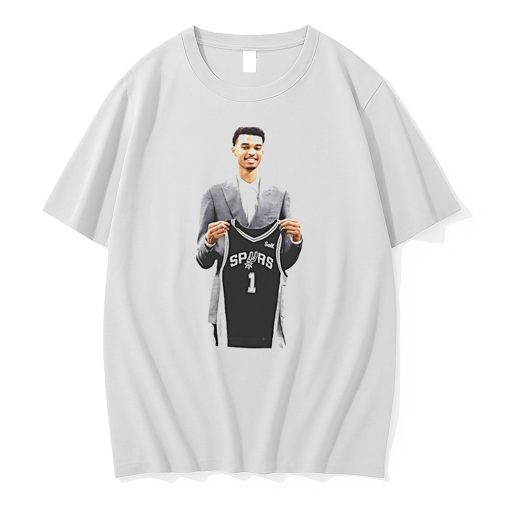 Original Victor Wembanyama Is Holding 1 Jersey For The San Antonio Spurs Basketball Nba 2026 Tshirts