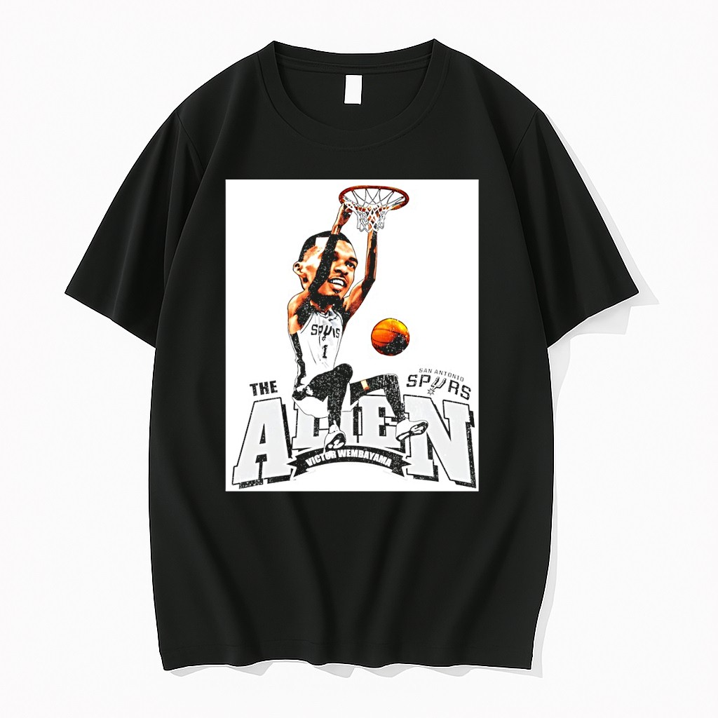 Original Victor Wembanyama The Alien Caricature San Antonio Spurs Basketball Nba Vintage Tshirts