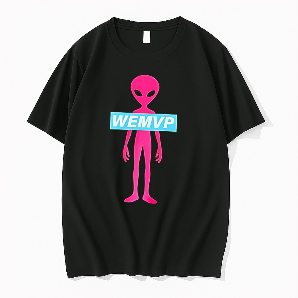 Original Wemvp Pink Alien Black Tshirts