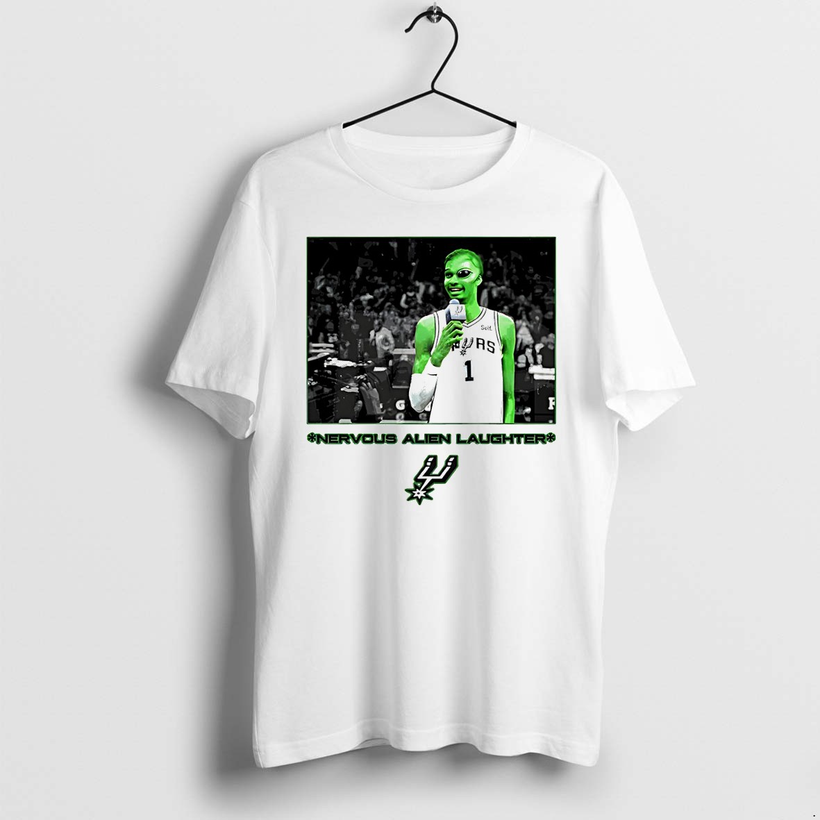 Original Wemby Wembanyama Alien Nvervous Alien Laughter Tshirts