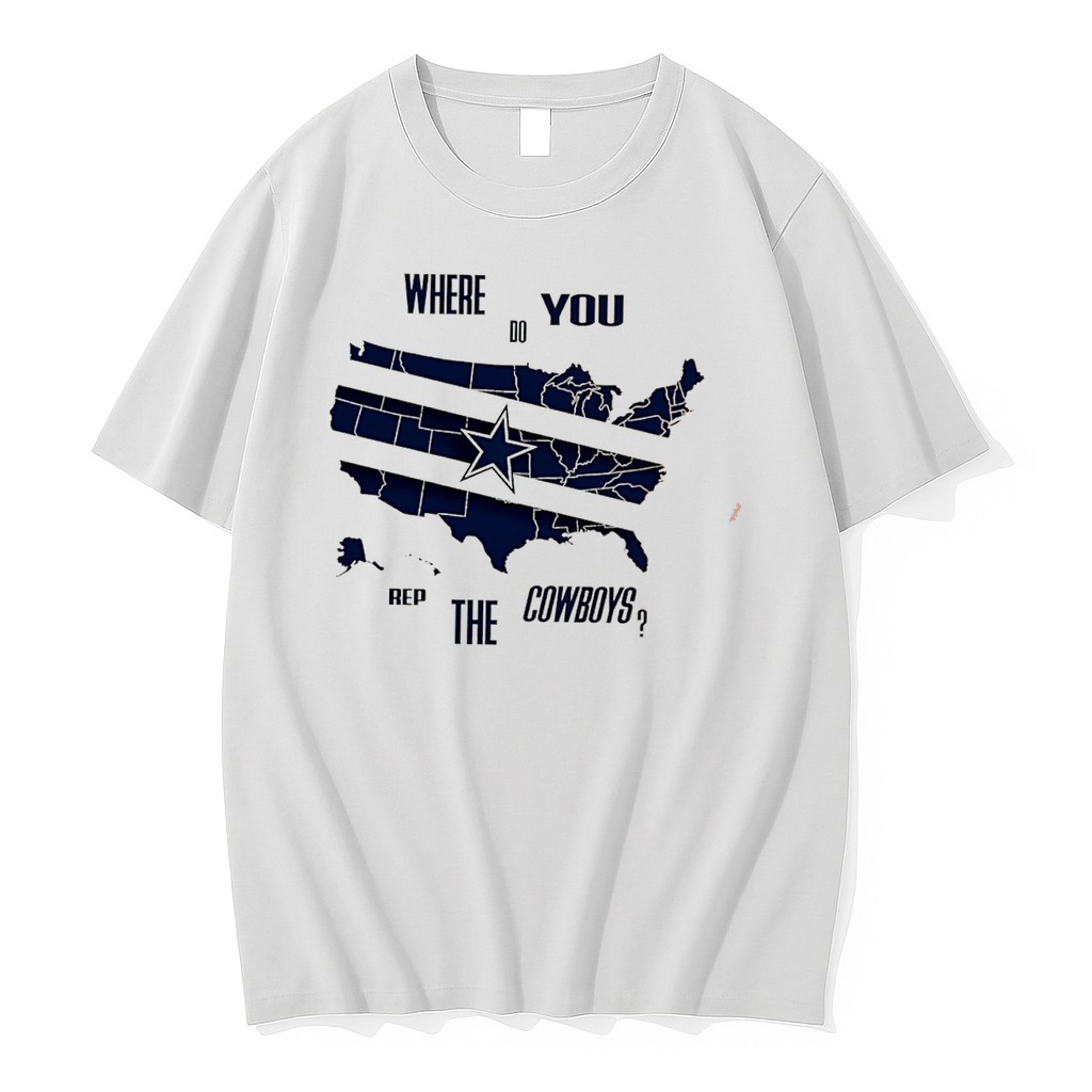Original Where Do You Rep The Cowboys Us Map Tee Tshirts