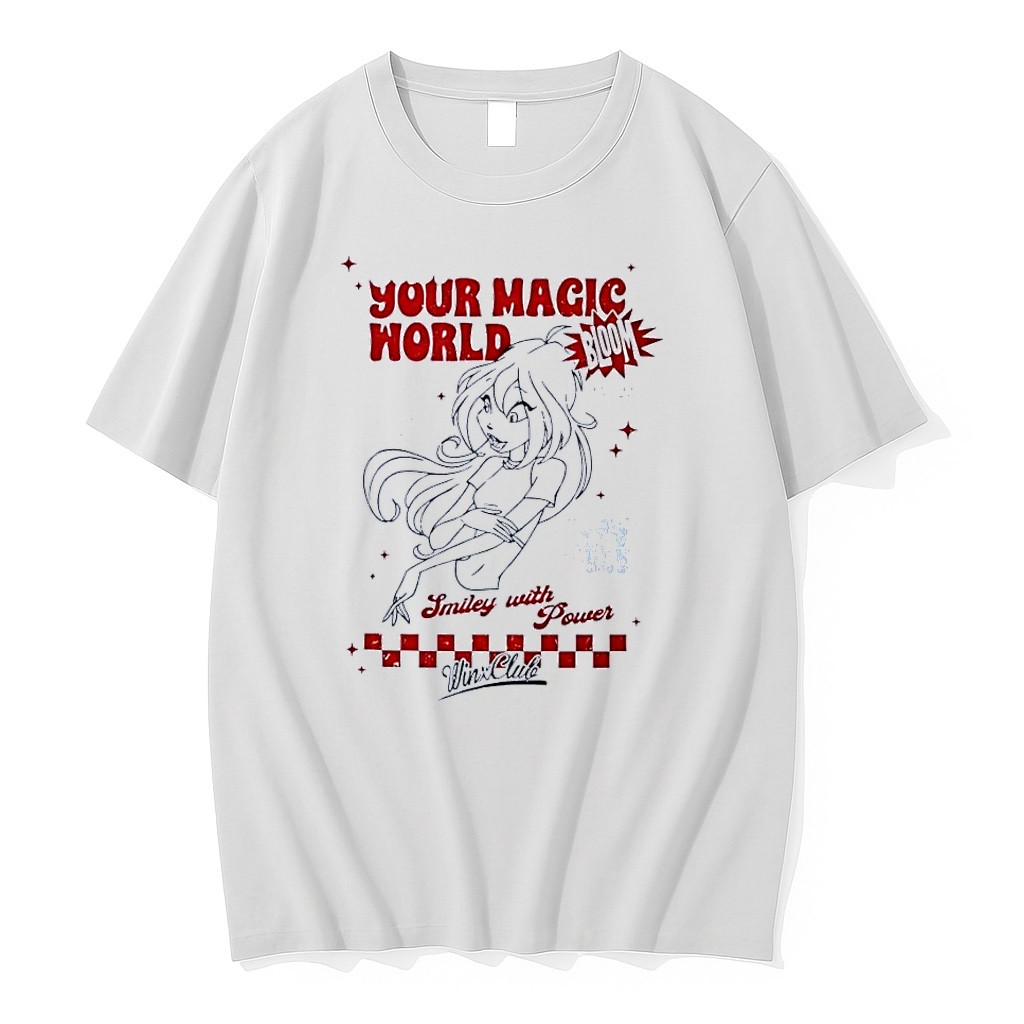 Original Winx Club Bloom Coloring Page Keep Glowing Color Your Magic World Glow Power White Tshirts