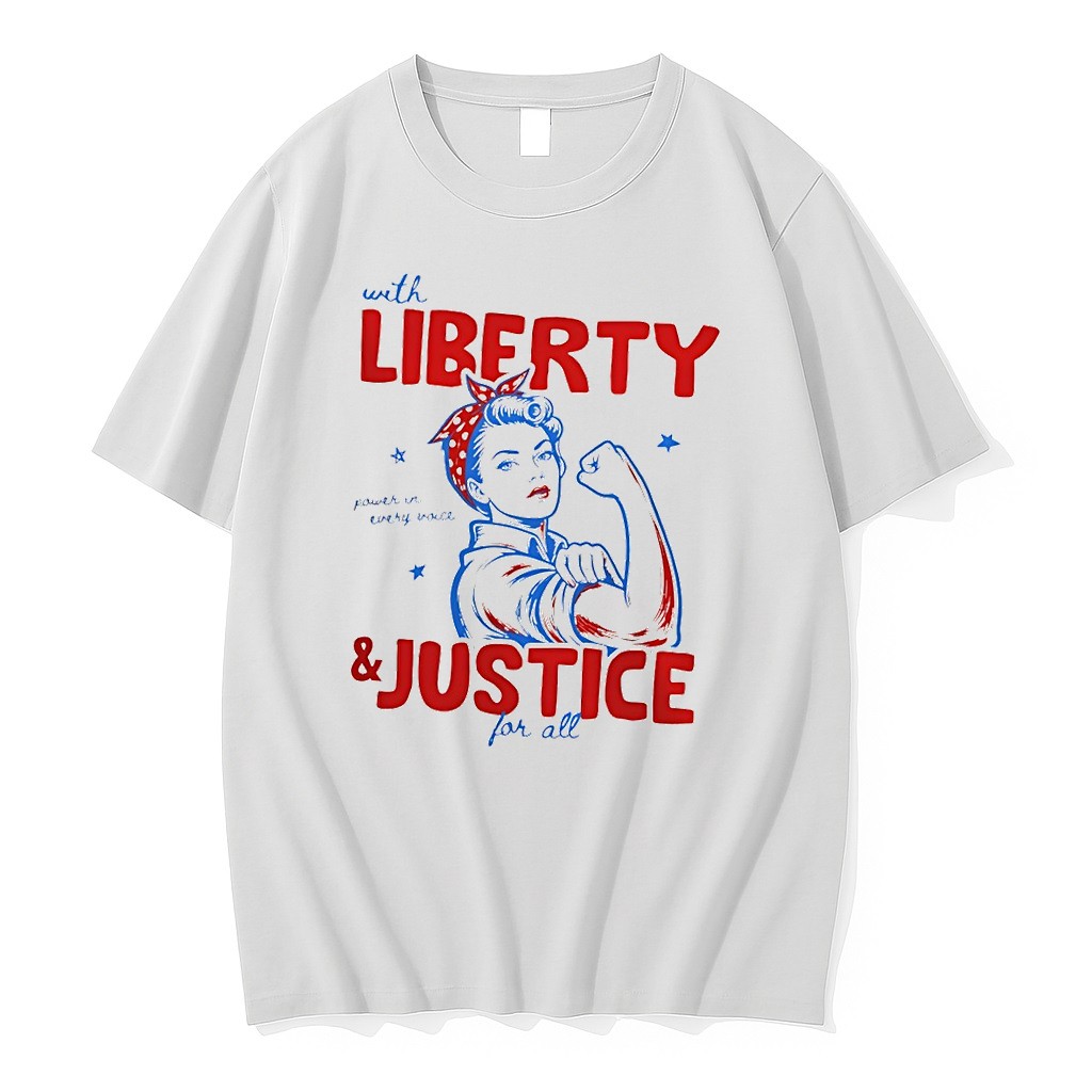 Original With Liberty And Justice For All Liberal 4th Of July Tshirts