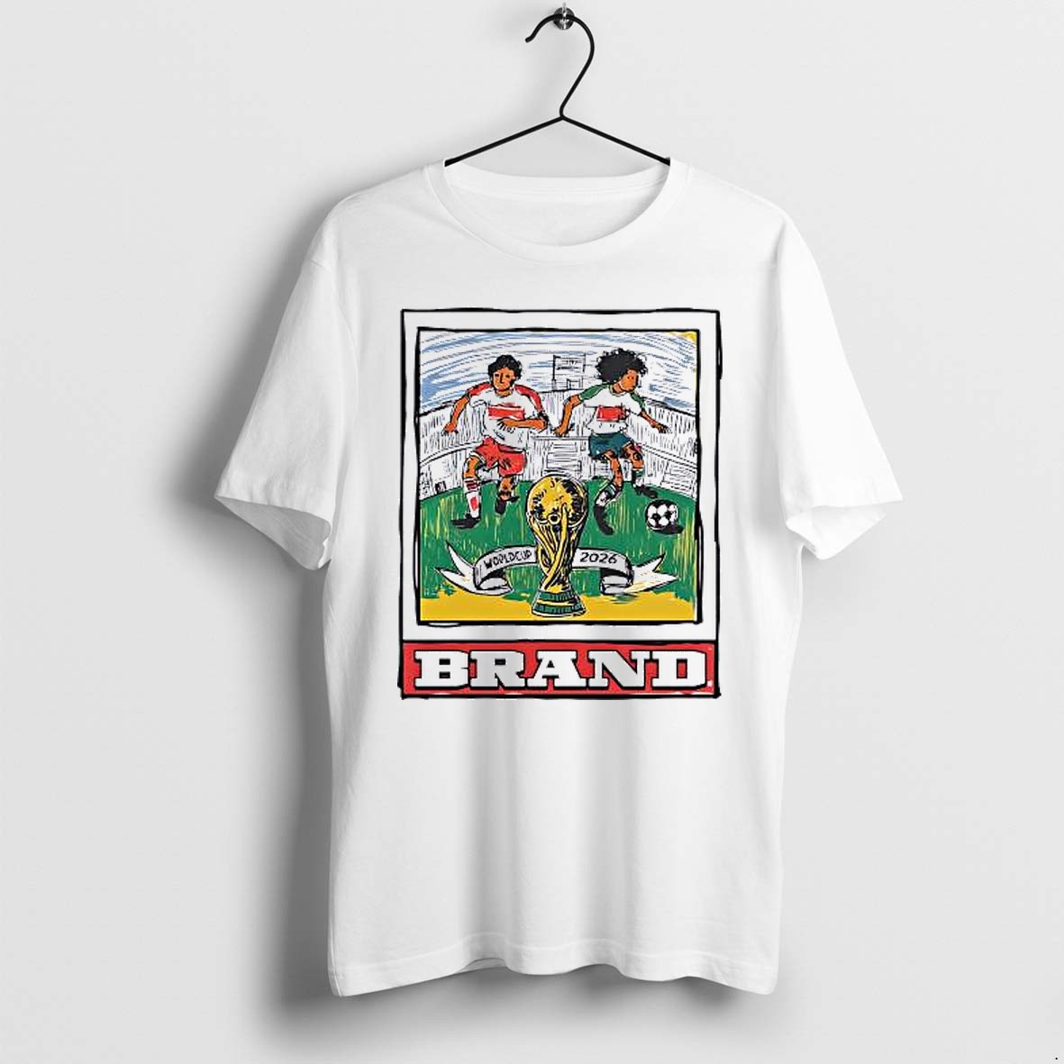 Original World Cup 2026 Soccer Players With Trophy And Brand Tshirts